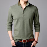 2020 Top Grade New Fashion Brands Polo Shirt Mens Solid Color Long Sleeve Slim Fit Korean Boys Poloshirt Casual Men Clothing